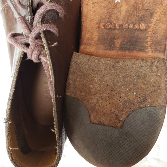 EUC COLE HAAN old school leather chukka ankle boots (7) in coffee colored brown - Picture 6 of 7